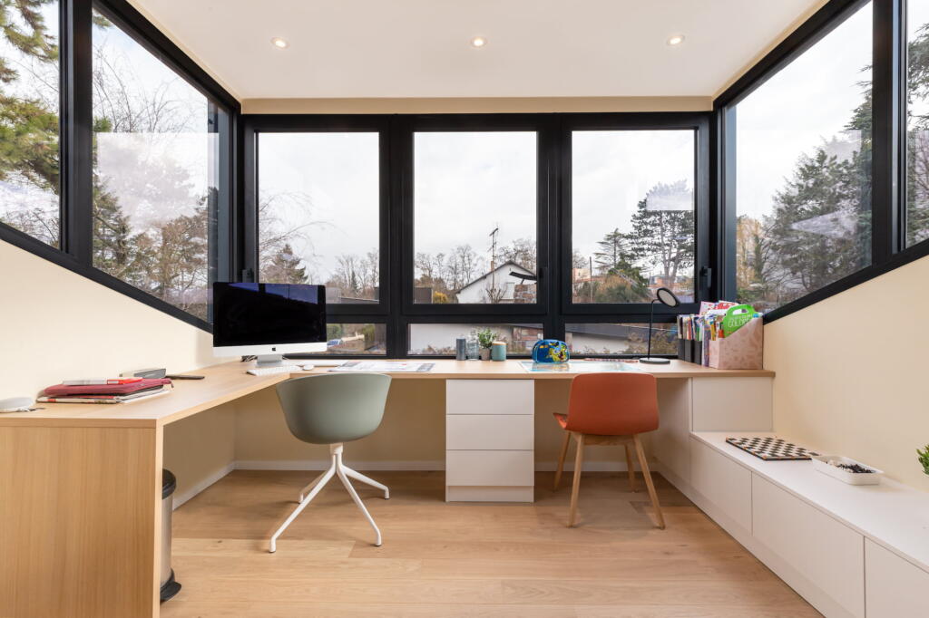 La maison pastel de Brunstatt - Gros plan sur l'espace Bureau