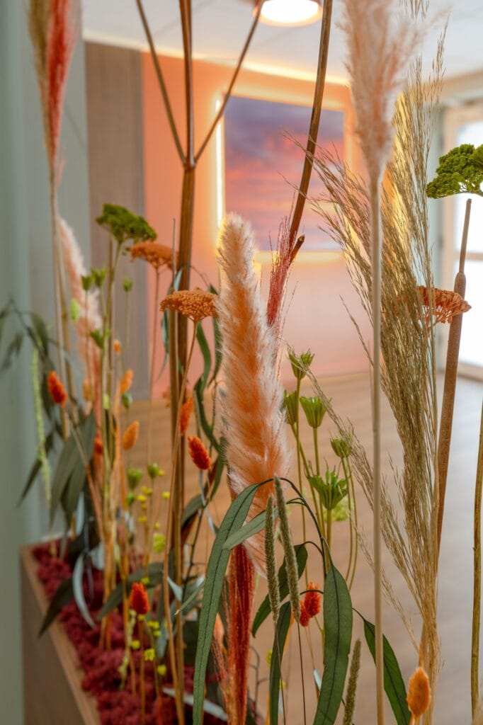 Détail du la composition florale de Brutal Natural Vegetal, par Etymodéco, Magali Brustlein, Décoratrice d'intérieur dans le Haut-Rhin